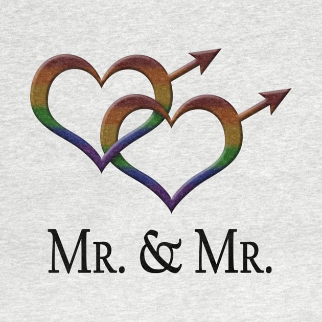 Mr. and Mr. Gay Pride Interlinking Male Gender Symbols by LiveLoudGraphics